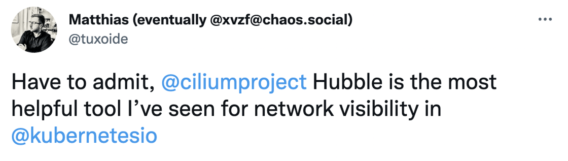 Have to admit,  @ciliumproject  Hubble is the most helpful tool I’ve seen for network visibility in  @kubernetesio