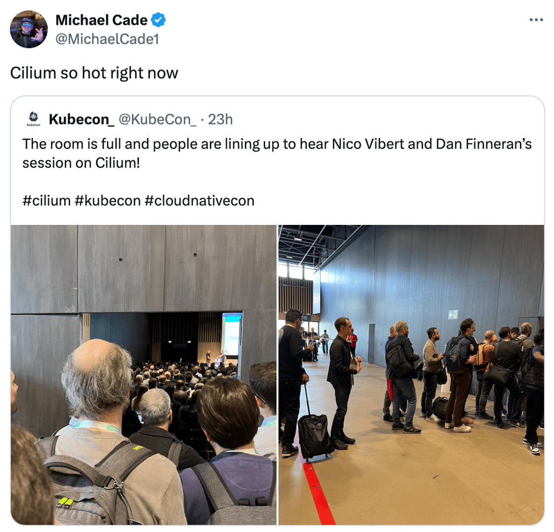 Tweet: Cilium is so hot right now