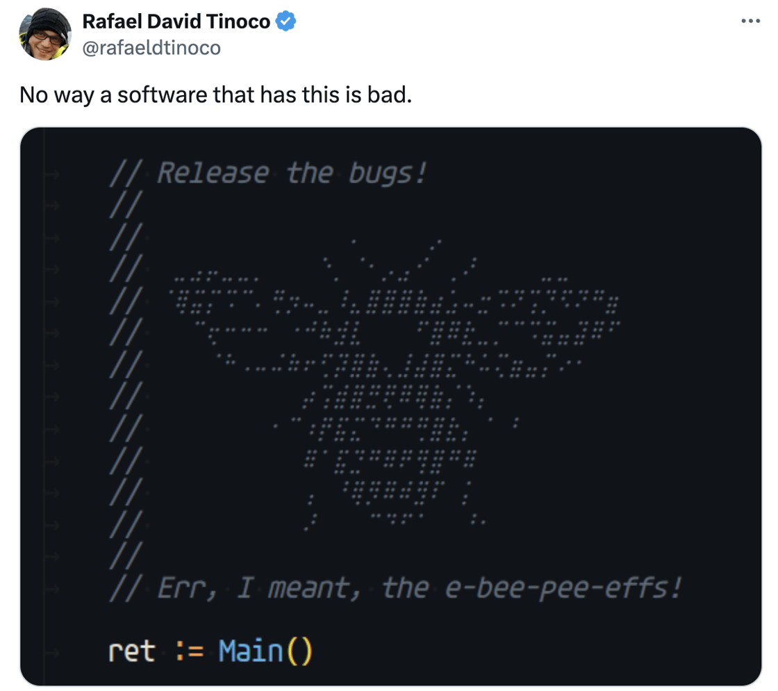No way a software that has this is bad.